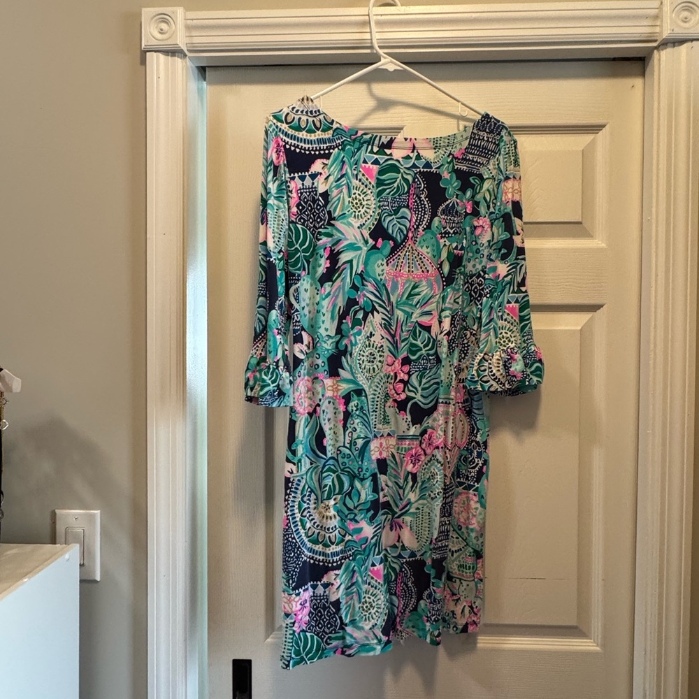 Lilly Pulitzer Blue and Pink Long Sleeve Dress